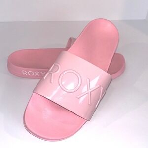 Roxy Slides Sandals Women's Size 10 Pink Logo Slides Casual Comfort Summer Shoes